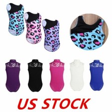 Girls Sleeveless Leotard Bodysuit Ballet Dance Gymnastic Fitness or Swimming