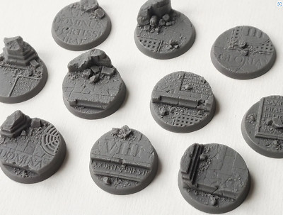 25mm, 28mm, 32mm, 40mm etc Ruinen Basen kompatibel mit 40k Modellen MULTILISTING