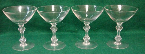 Tiffin Crystal OLYMPIA (#17601) LOT DE QUATRE tiges de champagne *comme neuf dans sa boîte* - Photo 2/4