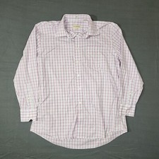 Tommy Bahama Button Shirt Mens Size 16.5 Pink Plaid Long Sleeve Preppy