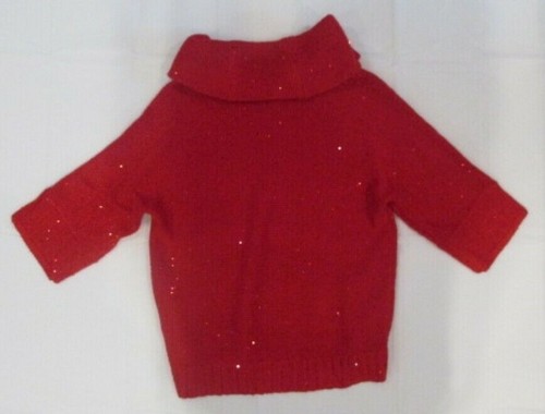 Chico's Women's Medium Red Turtle Neck Sweater 3/4 Sleeve - Picture 4 of 5