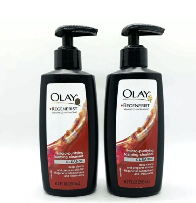 2 OLAY REGENERIST FOAMING CLEANSER ADVANCED ANTI AGING MICRO PURIFYING 6.7 OZ