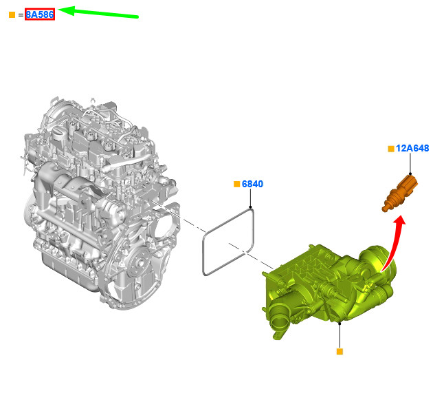 FORD KUGA MK3 Thermostat Housing Water Outlet Connection 2292588  