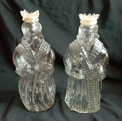 RARE PAIRE D' ANCIENS FLACONS A SUJET  ROGER & GALLET ROI ET REINE DN3774 - Photo 1/4