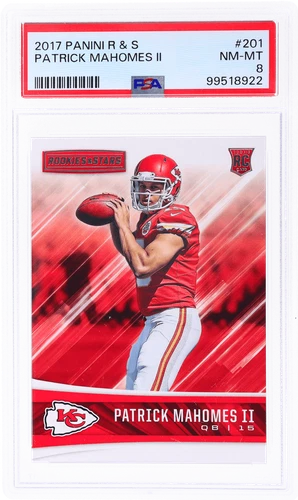 2017 Panini Rookies and Stars Patrick Mahomes #201 PSA 8 Rookie RC