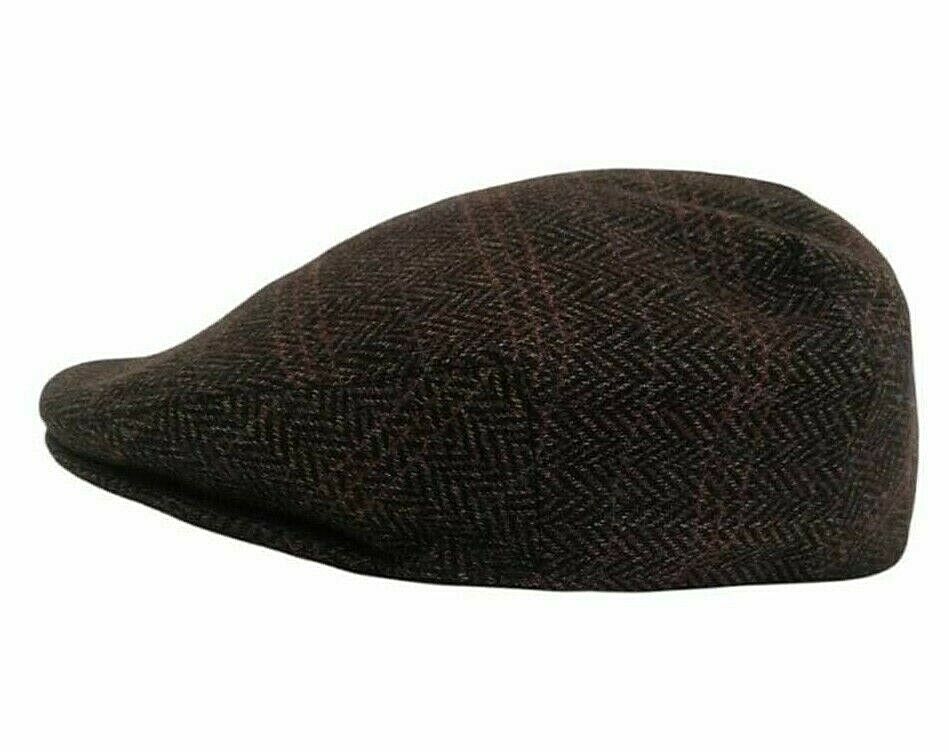 Burberry London Vintage Men's Grey Nova Check Wool Flat Cap Burberry London Vintage Men's Grey Nova Check Wool Flat Cap