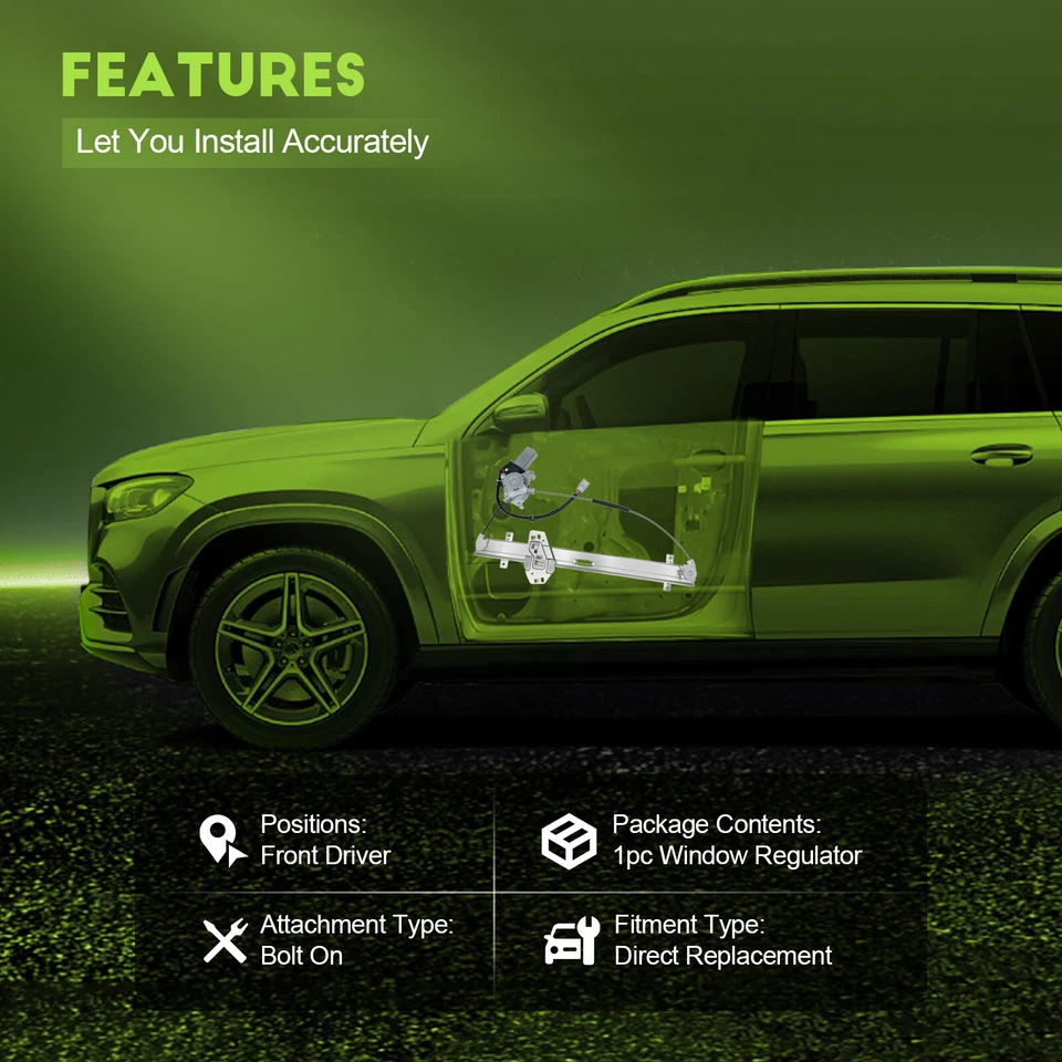 Regulador de ventana eléctrica lado del conductor delantero con motor 2004 para Acura MDX 2003-2006 Foto 2 de 4