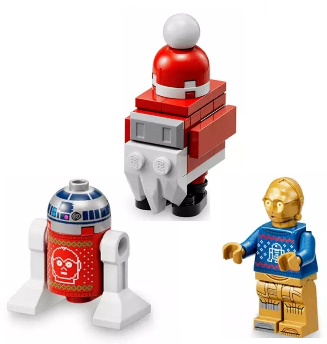Lego Star Wars R2-D2 & C-3PO in Holiday Sweater, Gonk Droid As