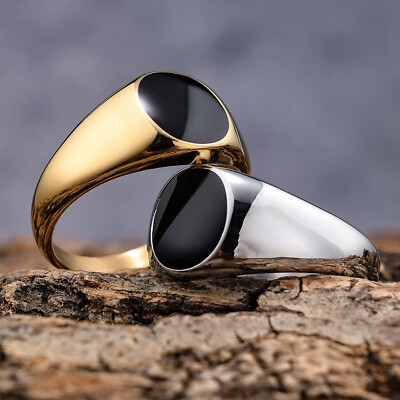 signet Rings For Men Stainless Steel Biker Rings For Men And