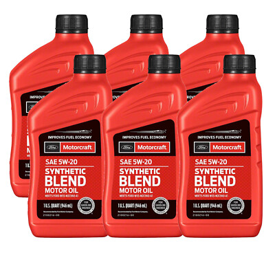 Motorcraft OEM Premium Synthetic Blend Motor Oil SAE 5W-20 - 6 Quart