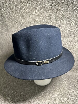 Vintage Navy Blue Wool Fedora Hat GAP Vintage 90s Women main image 4