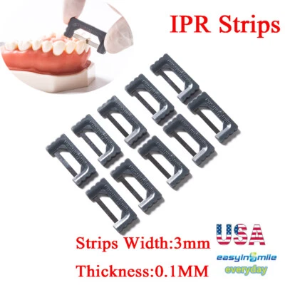 EASYINSMILE 10Pcs Interproximal Reduction Enamel Orthodontic Strips Dental IPR Saw 0.1MM THK