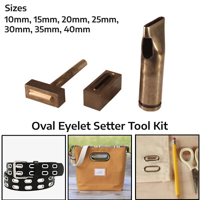 10mm-40mm Oval Ösen Setzwerkzeug Amboss Locher Werkzeuge Leder Handwerk Reparatur