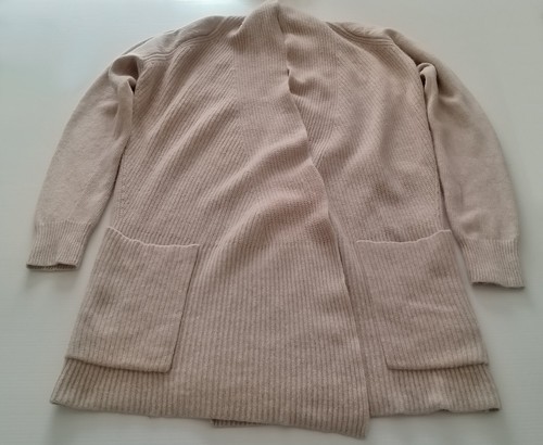 Trenery Womens Beige Wool Cashmere Blend Long Sleeve Long Cardigan Size M - Picture 3 of 11