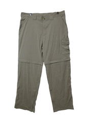 Sz 36 ExOfficio Cargo Pants Men's Beige/Gray Hiking Nylon Fishing Convertible