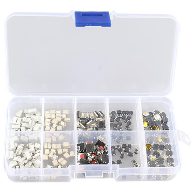 250pcs 10 Wert Taktile Tact Push Button Touch Schalter Micro Momentary Tact SMD 