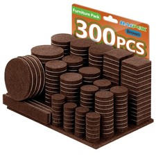 Furniture Pads Felt 300 Pieces Huge Pack Brown, Brown