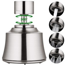 Kitchen Sink Faucet Aerator with 2 Ball Joint, Big Angle Swivel Sprayer Head ...