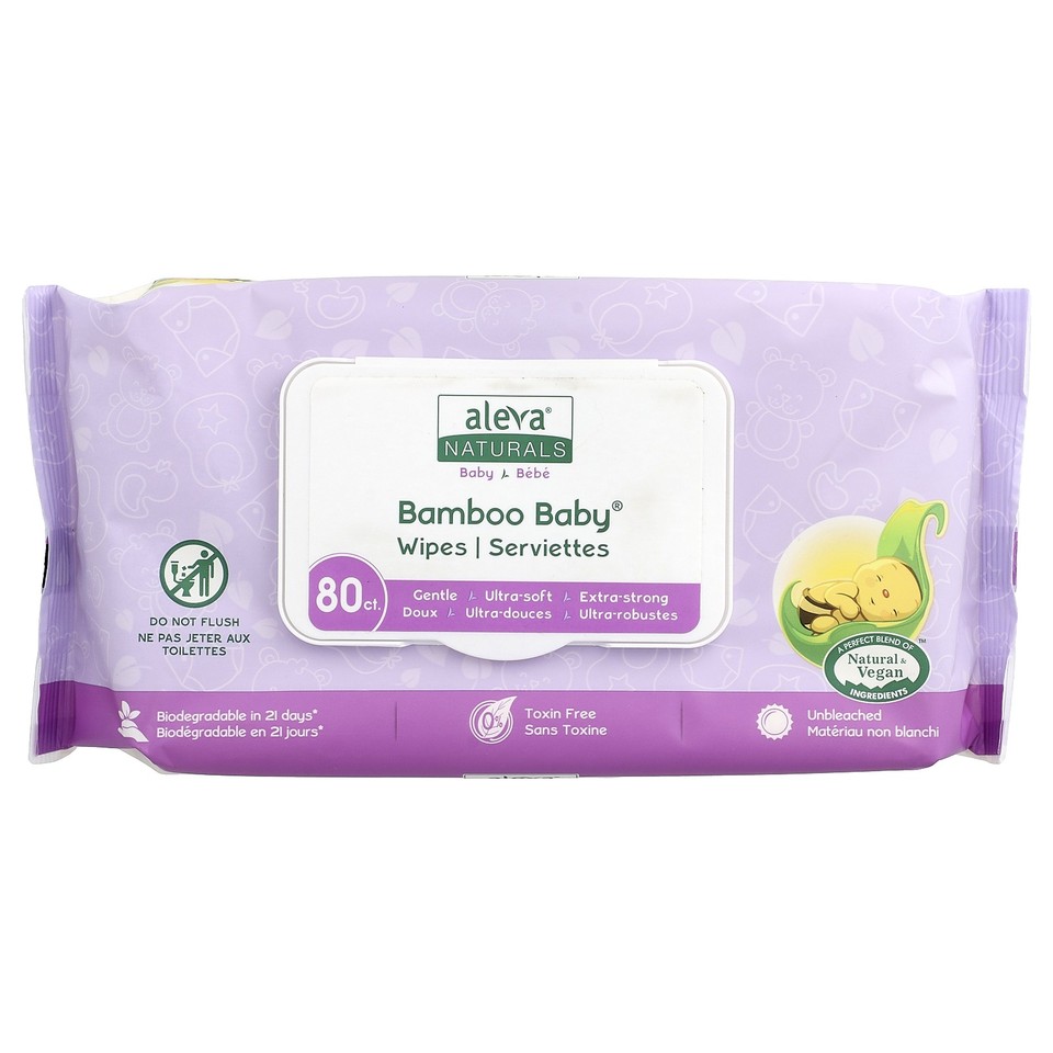 Bamboo Baby® Wipes, 80 Wipes
