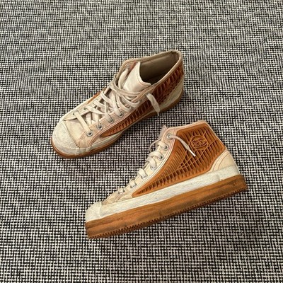 VTG Shoes Mens 8 Acton Wings Broomball Sneakers Cream White High Top Lace Up
