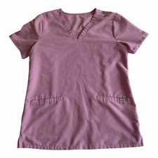 Figs Women's Size XS Scrubs Top Mauve Lilac Technical Collection V Neck Scrub