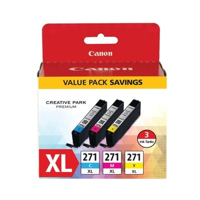 Canon CLI-271XL Cyan Magenta Yellow Ink Tank 3-Pack
