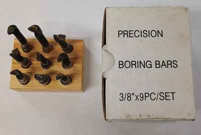 Boring Bar Set 9 Pcs 5/16-7/16 Mini Dia 3/4 -2 1/4 Max Depth 3/8 shank 2 1/2-3