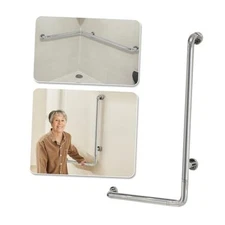 Shower Grab Bar for Seniors Toilet Safety Grab Bars L Shaped Bathroom Hand 