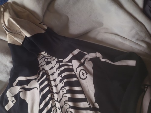 Felpa con cappuccio uomo LRG Lifted Research Group Dead Serious Skeleton 4XL Y2K Emo Goth - Foto 17 di 19