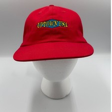 Only NY Uptown USA Red Embroidered Strapback Dad Hat Made in USA NWOT