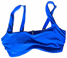 Athleta Solid Blue Bikini Swim Top 34D/DD Cup...