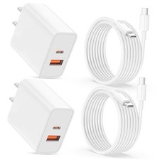 iPhone 17 16 15 Pro Max Charger Fast Charging, 2-Pack 40W Dual Port USB C 6FT
