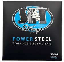 Power Steel Stainless Steel Bass Guitar Strings S.I.T. , 4-String Bass Mediu...