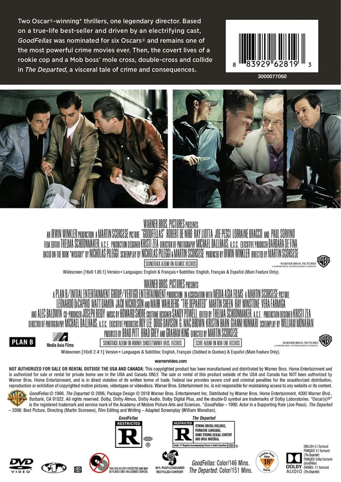 Goodfellas / The Departed DVD NEW - Imagem 3 de 3