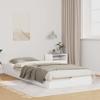 Bodenbettgestell Weiß 100 X 220 Cm Massivkiefer