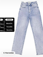 Women’s Light Wash Straight Leg High Rise Denim Jeans