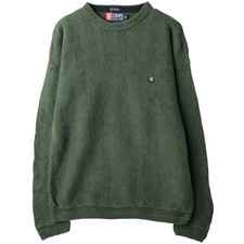 Vintage Ralph Lauren CHAPS herringbone cotton knit sweater size M men's 