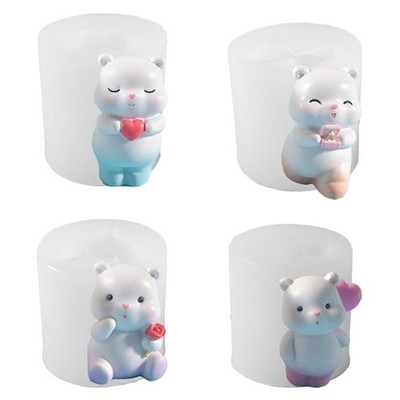 Silicone 3D Bear Animal Mold Soap Handmade Making Mould