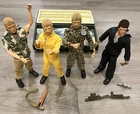 4 VINTAGE GI JOE 70s ADVENTURE TEAM HASBRO ORIGINAL FLOCKED 12" FIGURE LOCKER