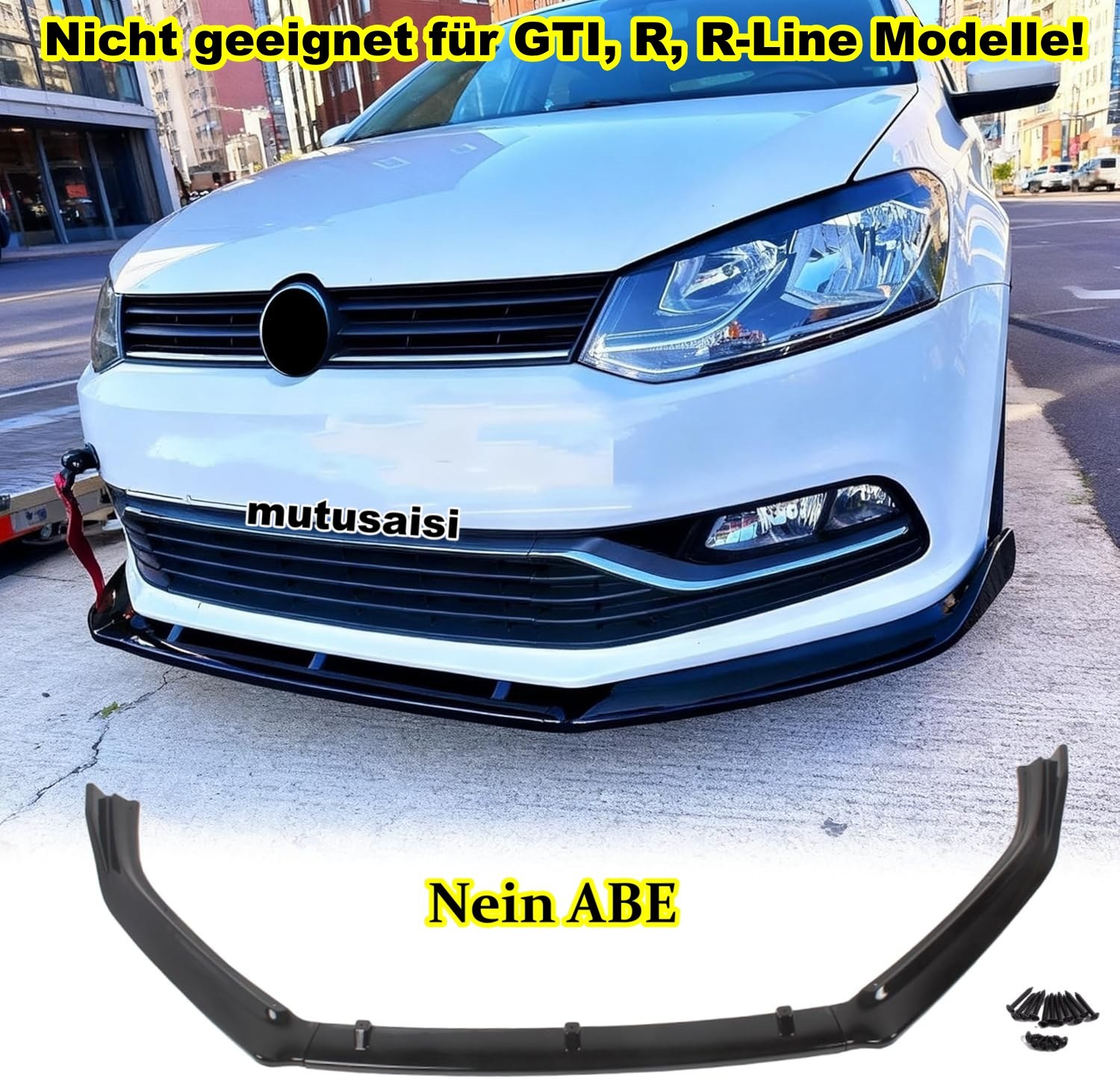 Lèvre avant noir brillant Polo 5 pour rassemblements et look urbain