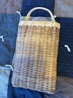 Jack and Jill Wicker Hanging Wall Basket w/ Handle, Vintage,granny core, 8x5x2 — photo 2