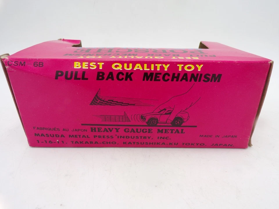 Vintage 70's Masuda Japan Pressed Steel Friction Porsche MIB Tonka Buddy L - Image 3 of 4