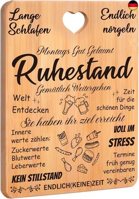 Ruhestand Geschenk, Renteneintritt Geschenk Frau Männer - Graviertes Bambus 