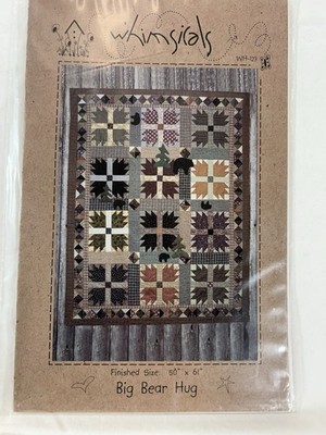 BIG BEAR HUG Applique Quilt Pattern by Whimsicals 50''x61'' FAT QUARTER FRIENDLY