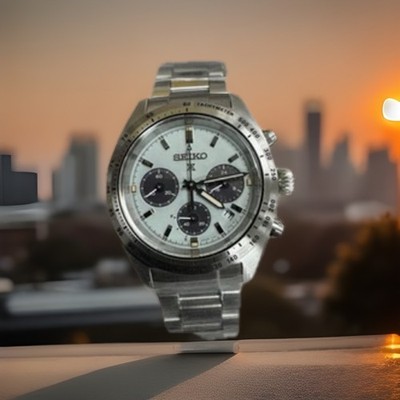 Seiko Prospex Solar Chronograph Men's 39mm Green Dial Watch SSC965