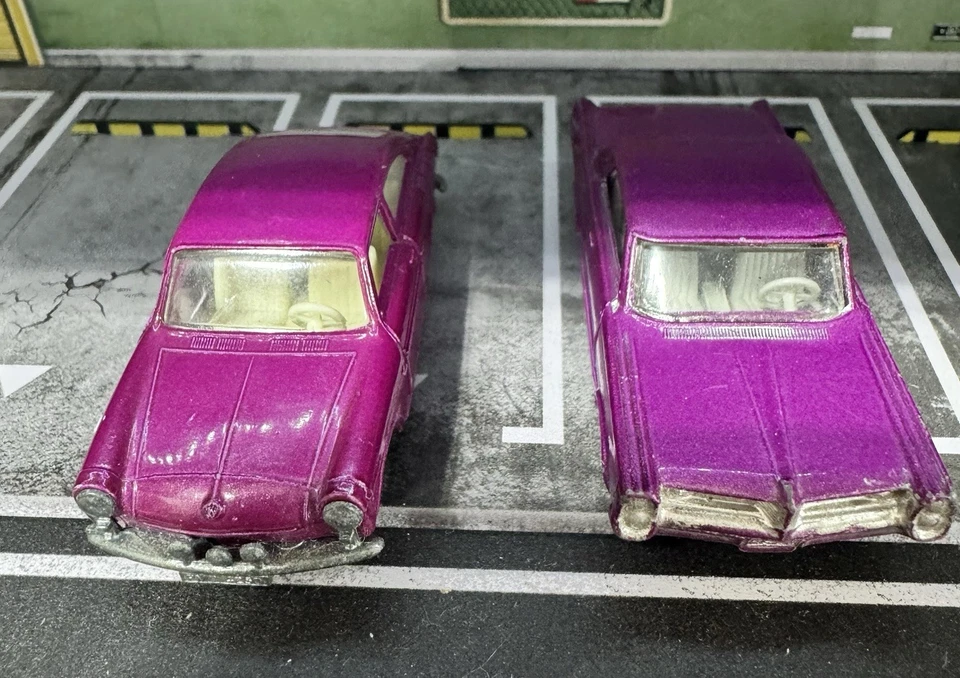 Matchbox Lot Of 2 - Volkswagen 1600 TL (#67) & Pontiac Sports Coupe (#22) Purple - Image 3 of 4