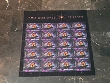 US SCOTT 5720 PANE OF 20 JAMES WEBB SPACE TELESCOPE STAMPS FOREVER MNH