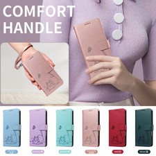 Cat Butterfly Leather Wallet Phone Case For Samsung S26 S25 S24 S23 S22 S21 S10