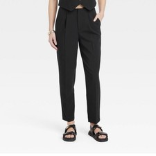 Women's High-Rise Tailored Trousers - A New Day Black 8