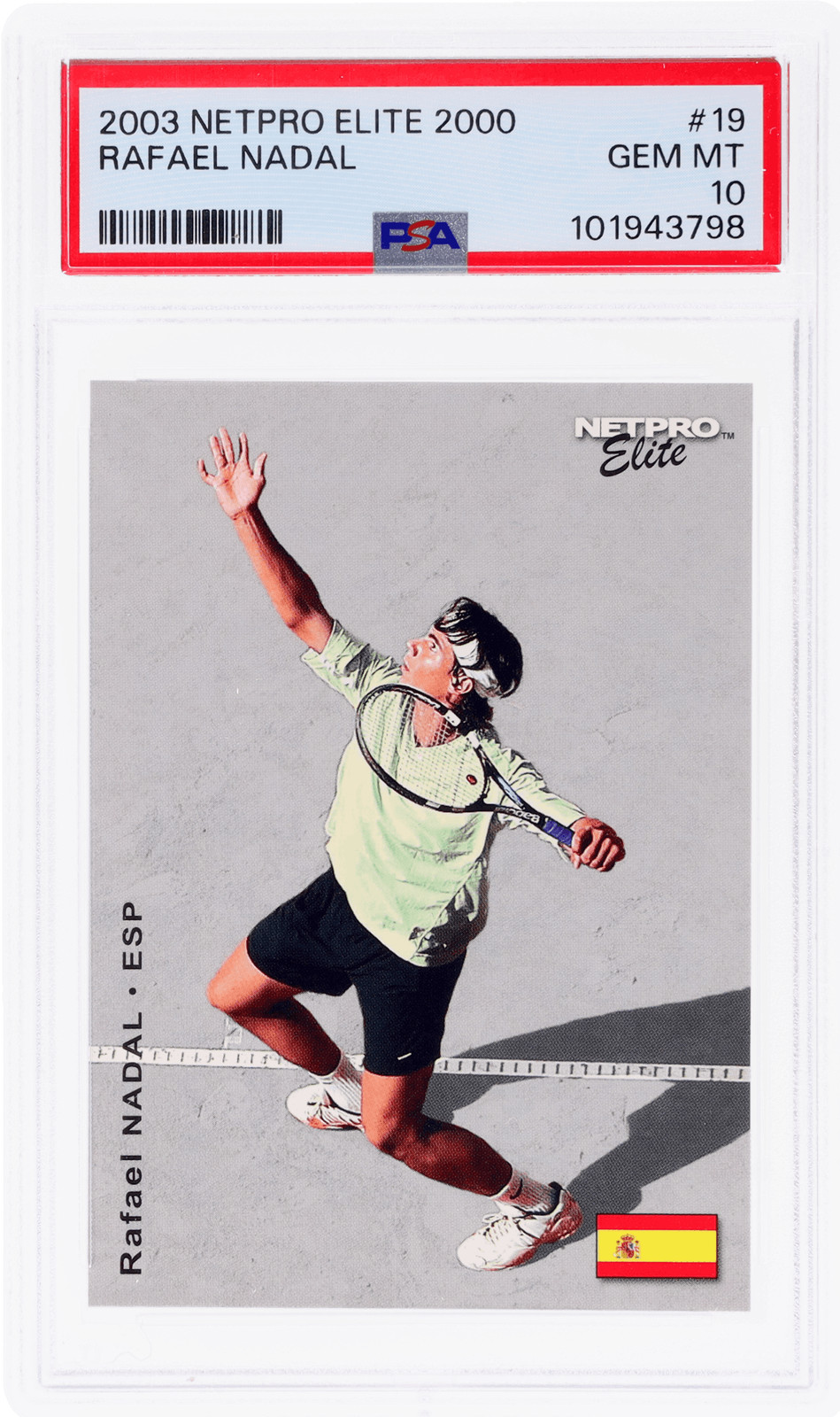 2003 Netpro Elite 2000 Rafael Nadal #19 /2000 PSA 10 Rookie RC